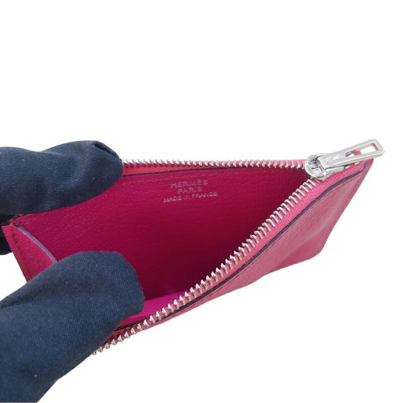 Hermes Ruri Slim Chevre Handbag Rose Pink Purple Silver - Picture 11 of 12